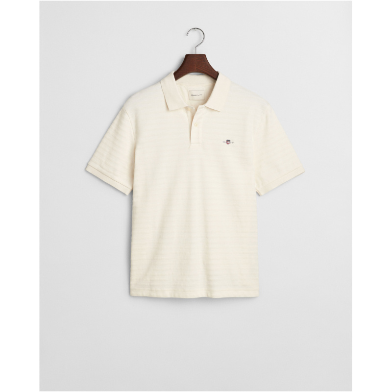 GANT Textured Striped Polo Shirt